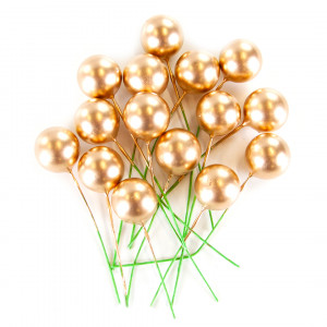Логотип «Декоративные глянцевые шарики 1,5 см, Золото, 15 шт. в упак.»