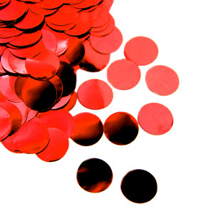 Логотип «Конфетти фольга Круг, Красный, Металлик, 2 см, 50 г.»