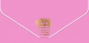 Логотип «Конверт для денег, текстура бархата, Тебе! (золотые цветы), Розовый, Металлик, 1 шт.»
