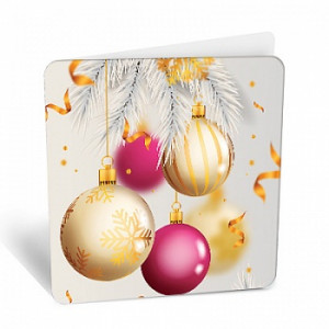 Логотип «Мини-открытка, Новогодние шарики, 7,1*7 см, 20 шт.»