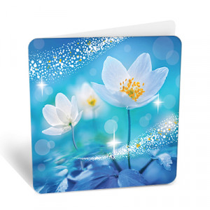 Логотип «Мини-открытка, Нежные цветы, Голубой, 7,1*7 см, 20 шт.»