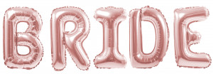 Логотип «Набор шаров-букв (16''/41 см) Мини-Надпись "BRIDE", Розовое Золото, 1 шт. в уп.»