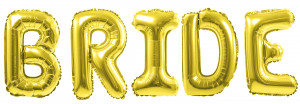 Логотип «Набор шаров-букв (16''/41 см) Мини-Надпись "BRIDE", Золото, 1 шт. в уп.»
