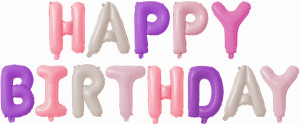 Логотип «Набор шаров-букв (16''/41 см) Мини-Надпись "Happy Birthday" для девочки, 1 шт. в уп.»