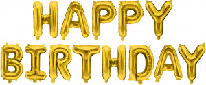 Логотип «Набор шаров-букв (16''/41 см) Мини-Надпись "Happy Birthday", Золото, 1 шт. в уп.»