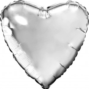 Логотип «Набор шаров с клапаном (9''/23 см) Мини-сердце, Серебро, 5 шт. в упак.»