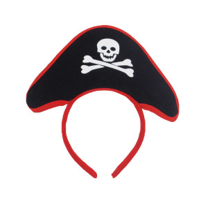 Логотип «Ободок, Треуголка Пирата, Черный/Красный, 1 шт.»