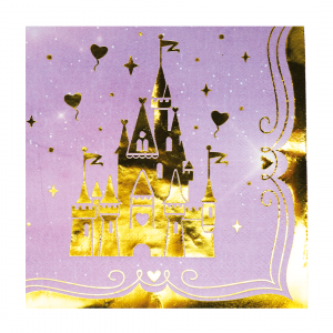 Логотип «Салфетки, Замок принцессы, Металлик, 33*33 см, 6 шт.»