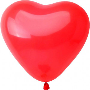 Логотип «Сердце (10''/25 см) Красный, пастель, 100 шт.»