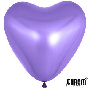 Логотип «Сердце (10''/25 см) Фиолетовый, хром, 50 шт.»