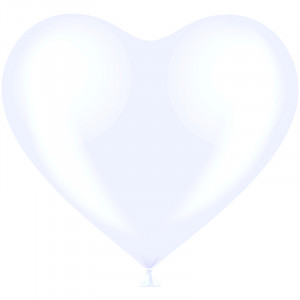 Логотип «Сердце (12''/30 см) Белый (801), пастель, 50 шт.»