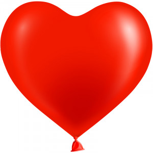 Логотип «Сердце (10''/25 см) Красный, пастель, 100 шт.»