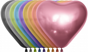 Логотип «Сердце (12''/30 см) Ассорти, хром, 25 шт.»