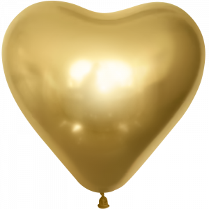 Логотип «Сердце (12''/30 см) Золото (522), хром, 25 шт.»