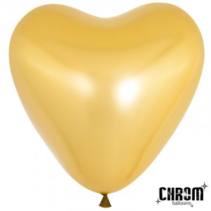 Логотип «Сердце (10''/25 см) Золото, хром, 50 шт.»