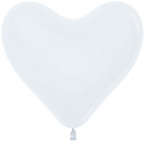 Логотип «Сердце (12''/30 см) Белый (005), пастель, 12 шт.»
