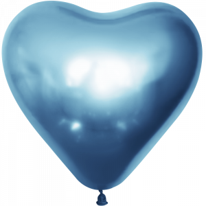 Логотип «Сердце (12''/30 см) Голубой (504), хром, 25 шт.»