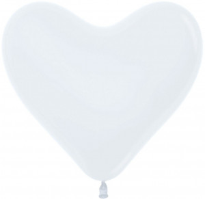 Логотип «Сердце (12''/30 см) Белый (005), пастель, 50 шт.»