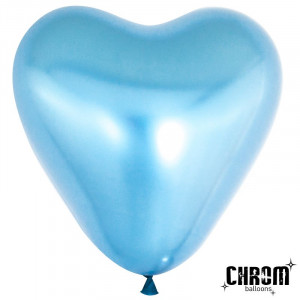 Логотип «Сердце (10''/25 см) Синий, хром, 50 шт.»