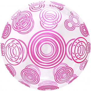 Логотип «Шар (20''/51 см) Deco Bubble, Розовые круги, Прозрачный, Кристалл, 1 шт. в уп.»