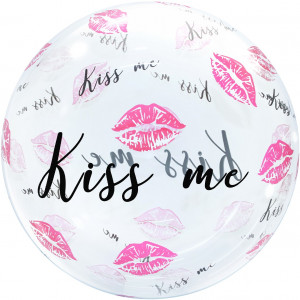 Логотип «Шар (20''/51 см) Deco Bubble, Поцелуи, Прозрачный, Кристалл, 1 шт. в уп.»
