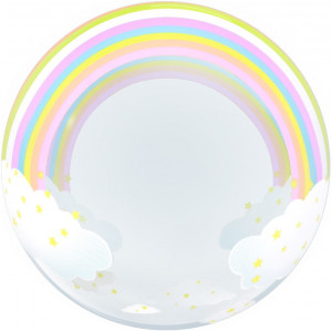 Логотип «Шар (20''/51 см) Deco Bubble, Радуга, Прозрачный, Кристалл, 1 шт. в уп.»