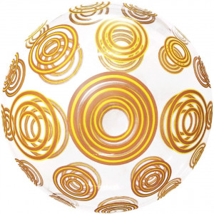 Логотип «Шар (20''/51 см) Deco Bubble, Золотые круги, Прозрачный, Кристалл, 1 шт. в уп.»