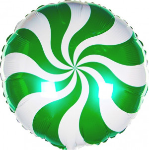 Логотип «Шар (18''/46 см) Круг, Леденец, Зеленый, 1 шт.»