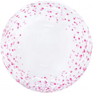 Логотип «Шар (20''/51 см) Deco Bubble, Розовое конфетти, Прозрачный, Кристалл, 1 шт. в уп.»