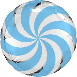 Логотип «Шар (18''/46 см) Круг, Леденец, Голубой, 1 шт.»