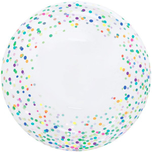 Логотип «Шар (20''/51 см) Deco Bubble, Разноцветное конфетти, Прозрачный, Кристалл, 1 шт. в уп.»