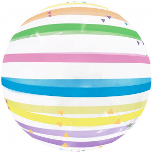Логотип «Шар (20''/51 см) Deco Bubble, Разноцветные полоски, Прозрачный, Кристалл, 1 шт. в уп.»
