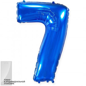 Логотип «Шар (32''/81 см) Цифра, 7, Синий, 1 шт. в уп.»