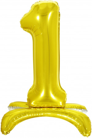Логотип «Шар (32''/81 см) Цифра, 1 на подставке, Золото, 1 шт. в уп.»