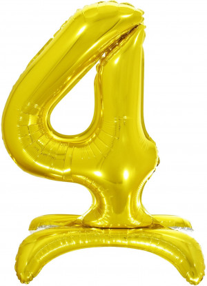 Логотип «Шар (32''/81 см) Цифра, 4 на подставке, Золото, 1 шт. в уп.»