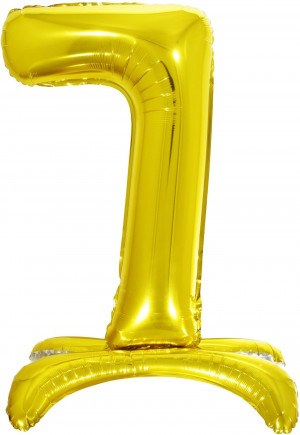 Логотип «Шар (32''/81 см) Цифра, 7 на подставке, Золото, 1 шт. в уп.»