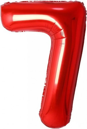 Логотип «Шар (32''/81 см) Цифра, 7, Красный, 1 шт. в уп.»