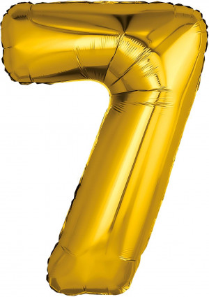Логотип «Шар (32''/81 см) Цифра, 7, Золото, 1 шт. в уп.»