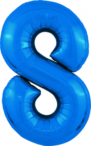 Логотип «Шар (40''/102 см) Цифра, 8 Slim, Синий, 1 шт. в уп.»
