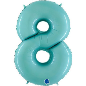 Логотип «Шар (40''/102 см) Цифра, 8, Голубой, 1 шт.»