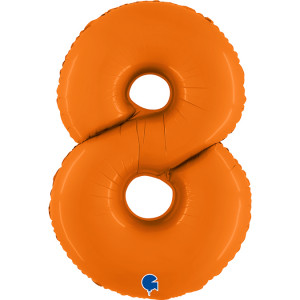 Логотип «Шар (40''/102 см) Цифра, 8, Оранжевый, Сатин, 1 шт.»