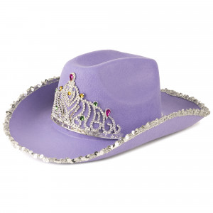 Логотип «Шляпа, Кантри Гламур, с пайетками и короной, фетр, Фиолетовый, 1 шт.»