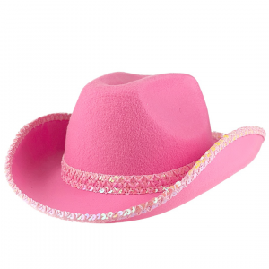 Логотип «Шляпа, Кантри, Розовый, с блестками, 1 шт.»