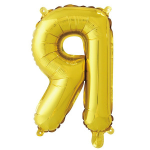 Логотип «Шар с клапаном (16''/41 см) Мини-буква, Я, Золото, 1 шт. в уп.»