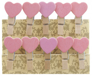 Логотип «Декоративные прищепки, Сердечки, 3,5 см. Розовый, 10 шт.»