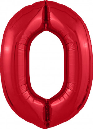 Логотип «Шар (40''/102 см) Цифра, 0 Slim, Красный, 1 шт. в уп.»