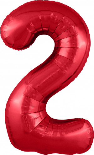 Логотип «Шар (40''/102 см) Цифра, 2 Slim, Красный, 1 шт. в уп.»