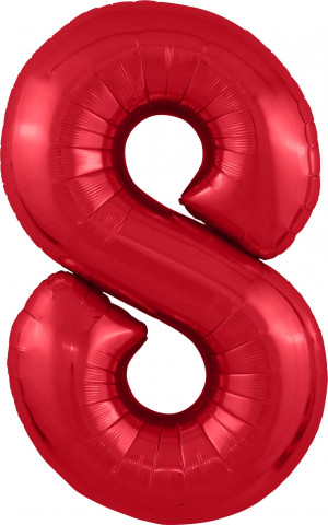 Логотип «Шар (40''/102 см) Цифра, 8 Slim, Красный, 1 шт. в уп.»