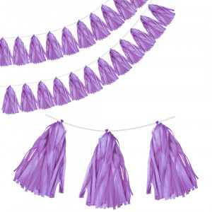 Логотип «Гирлянда Тассел, Сиреневый, 35*12 см, 12 листов.»