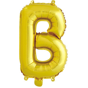 Логотип «Шар с клапаном (16''/41 см) Мини-буква, В, Золото, 1 шт. в уп.»